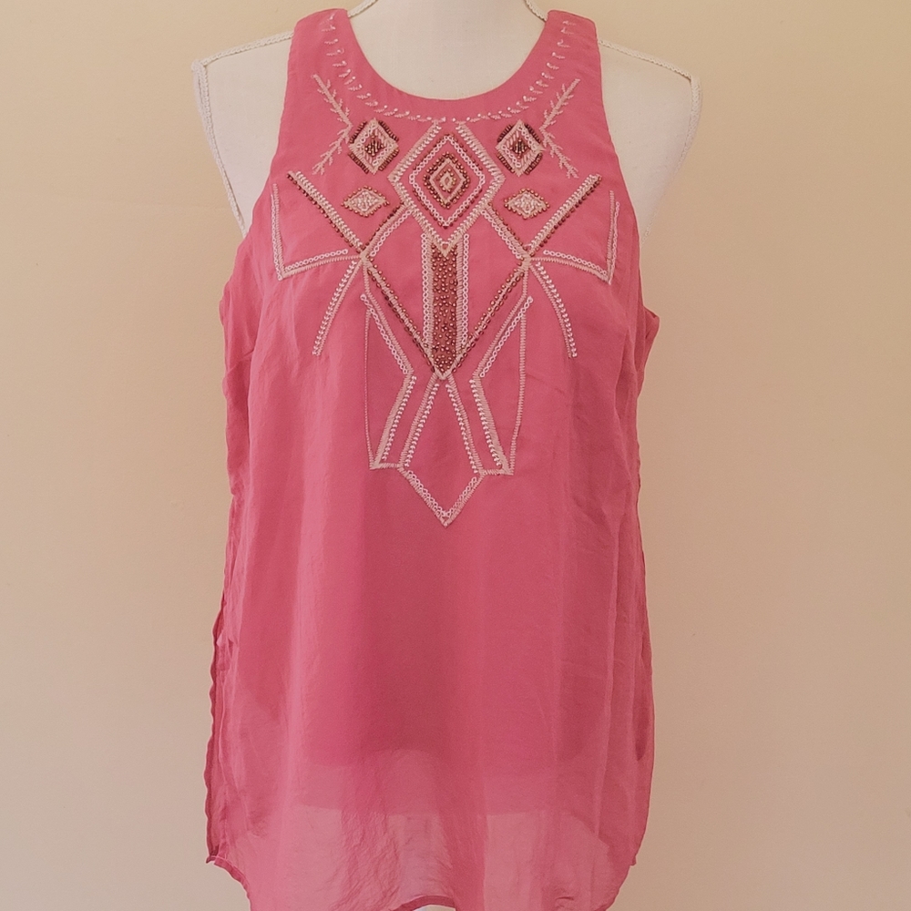 Society Girl blush embroidered blouse size xl